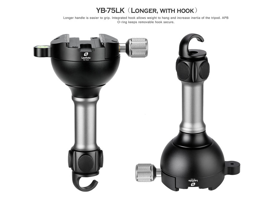 Leofoto YB-75LK 75 MM Tripod Leveling Head W Hook W/ BA75 Bowl